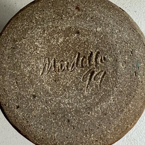 Art Studio Pottery Small Vase 4" Glazed Purple Brown Ombre Speckle Signed 1999 - Picture 5 of 8